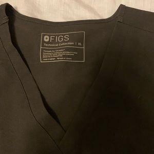 Figs Catarina Scrub Top Sz XL Black